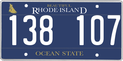 RI license plate 138107