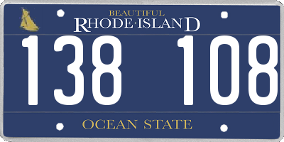 RI license plate 138108