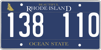 RI license plate 138110