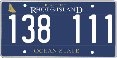 RI license plate 138111