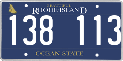RI license plate 138113