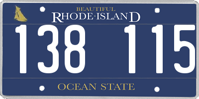 RI license plate 138115
