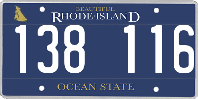 RI license plate 138116