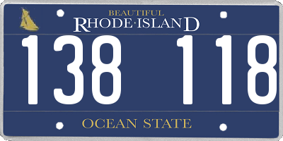 RI license plate 138118