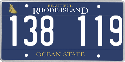RI license plate 138119