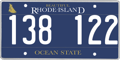 RI license plate 138122
