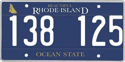 RI license plate 138125