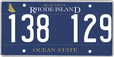 RI license plate 138129