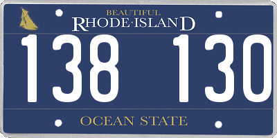 RI license plate 138130