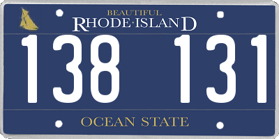 RI license plate 138131