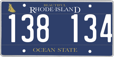 RI license plate 138134