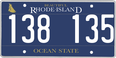 RI license plate 138135
