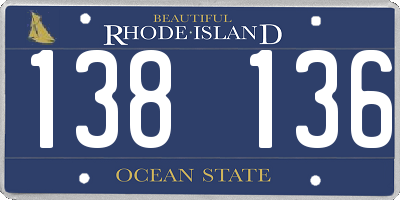 RI license plate 138136