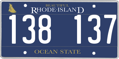 RI license plate 138137