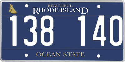 RI license plate 138140