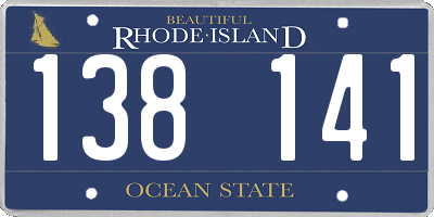 RI license plate 138141