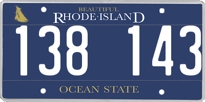 RI license plate 138143