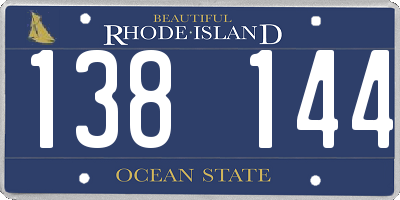 RI license plate 138144