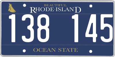 RI license plate 138145