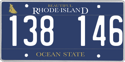 RI license plate 138146
