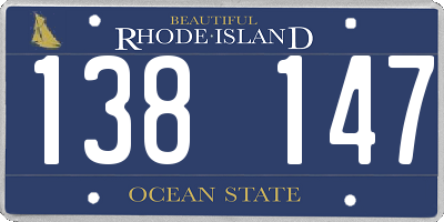 RI license plate 138147