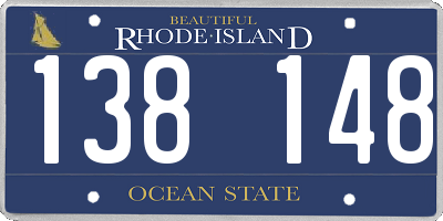 RI license plate 138148