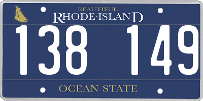 RI license plate 138149