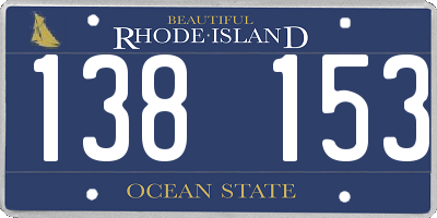 RI license plate 138153