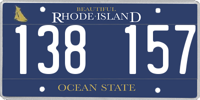 RI license plate 138157