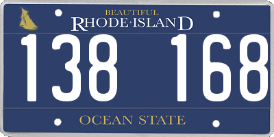 RI license plate 138168
