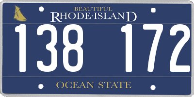 RI license plate 138172