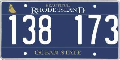 RI license plate 138173