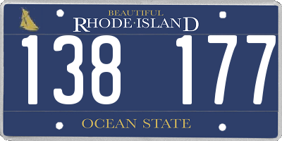 RI license plate 138177
