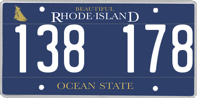RI license plate 138178