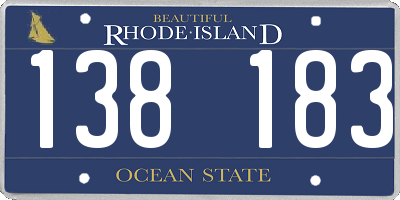 RI license plate 138183