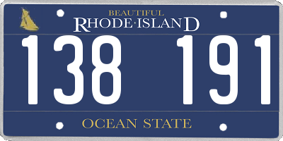RI license plate 138191