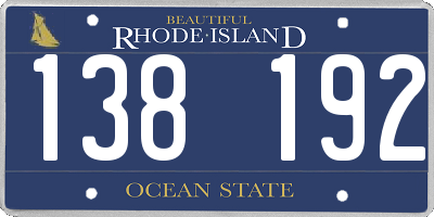 RI license plate 138192