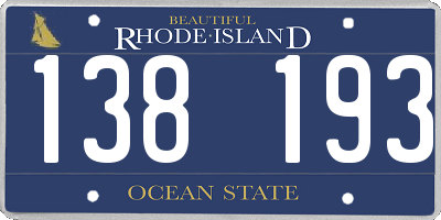 RI license plate 138193