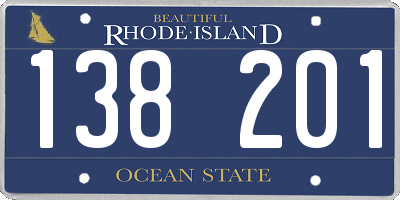 RI license plate 138201