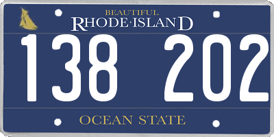 RI license plate 138202