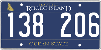 RI license plate 138206