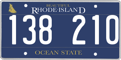 RI license plate 138210