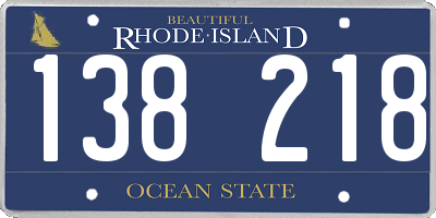 RI license plate 138218