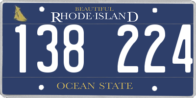 RI license plate 138224
