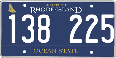 RI license plate 138225