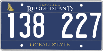 RI license plate 138227