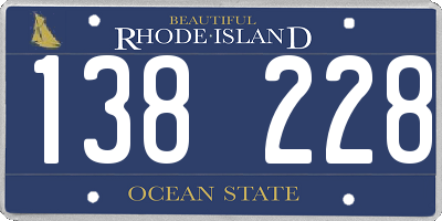 RI license plate 138228