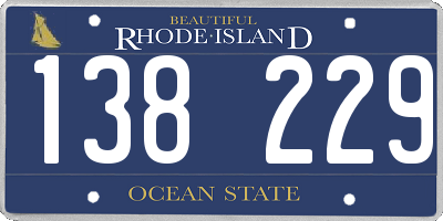 RI license plate 138229