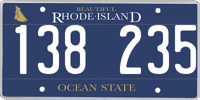 RI license plate 138235