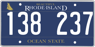 RI license plate 138237